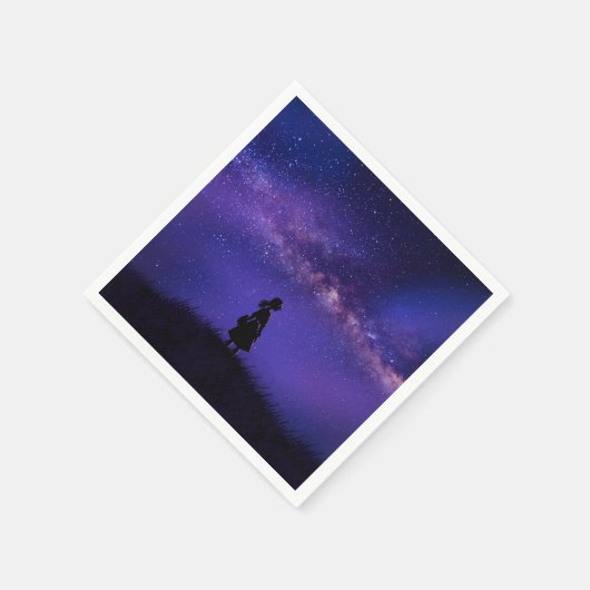 Allein und Sternennacht Serviette (Ecke)