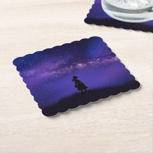 Allein und Sternennacht Untersetzer (angewinkelt)