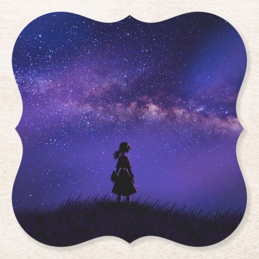 Allein und Sternennacht Untersetzer (Vorderseite)