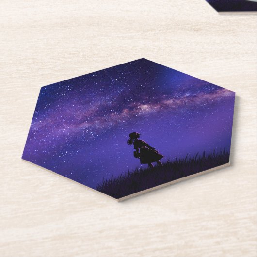 Allein und Sternennacht Untersetzer (angewinkelt)