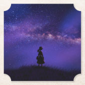 Allein und Sternennacht Untersetzer (Vorderseite)