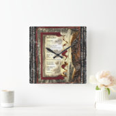 Allein zu Fuß Quadratische Wanduhr (Zuhause)