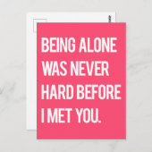Allein zu sein war nie schwer, bevor ich dich kenn postkarte (Vorne/Hinten)