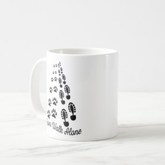Alleine Hundekatze darf nie lange laufen Kaffeetasse (Vorderseite Links)
