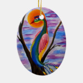 Alleiner Vogel Keramik Ornament (Hinten)