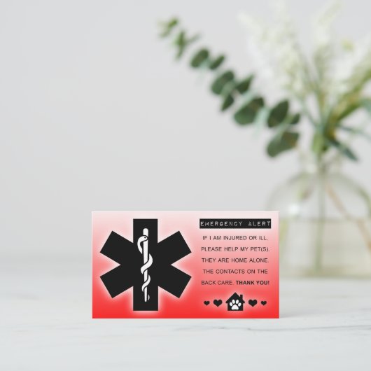 alleinhaustier des Zuhause Visitenkarte (Stehend Vorderseite)