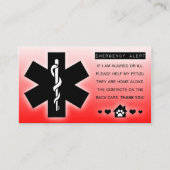 alleinhaustier des Zuhause Visitenkarte (Vorderseite)