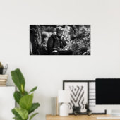 Alleinjournalismus im B&W-Foto Poster (Heimbüro)