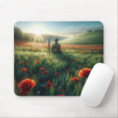 Alleinstehende in einem Mohnfeld Mousepad (Mit Mouse)