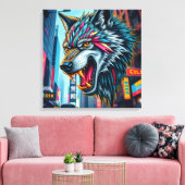 Alleinwolf Leinwanddruck (Insitu (Wohnzimmer))