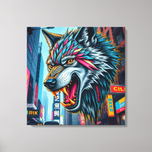 Alleinwolf Leinwanddruck