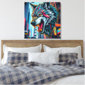 Alleinwolf Leinwanddruck (Insitu (Schlafzimmer))