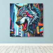 Alleinwolf Leinwanddruck (Insitu (Holzboden))