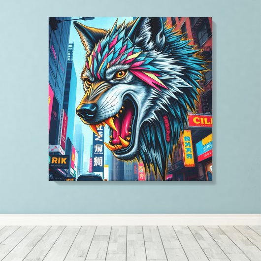 Alleinwolf Leinwanddruck (Insitu (Holzboden))