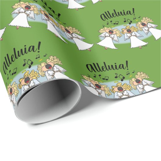 Alleluia! Cartoon Choir of Angels Weihnachten Geschenkpapier (Rolleneckpunkt)