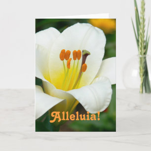 "ALLELUIA" / WEISSE, LEIDER EASTER CARD FEIERTAGSKARTE