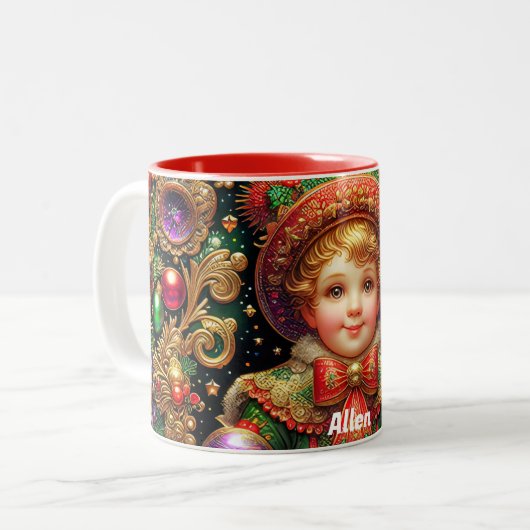 ALLEN ~ CHRISTMAS KIND ~ ZWEIFARBIGE TASSE (Vorderseite Links)
