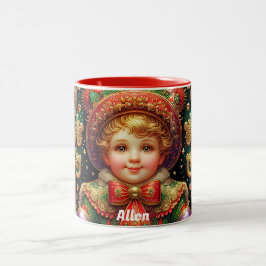 ALLEN ~ CHRISTMAS KIND ~ ZWEIFARBIGE TASSE