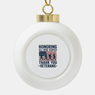 Allen, die gedient haben, zu ehren Danke Veteranen Keramik Kugel-Ornament