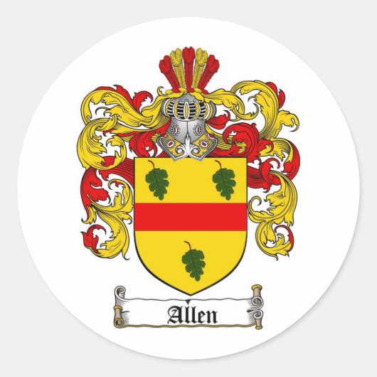 ALLEN-FAMILIENWAPPEN - ALLEN WappenCOAT Runder Aufkleber (Vorderseite)