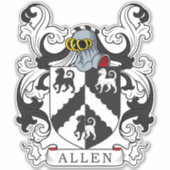 Allen Familienwappen Aufkleber (Vorderseite)
