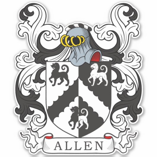 Allen Familienwappen Aufkleber (Vorderseite)