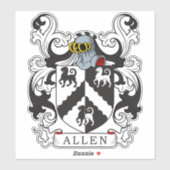 Allen Familienwappen Aufkleber (Blatt)