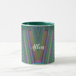 ALLEN ~ GLOSSY 3D Glossy Pink Green Blue ~ Tasse