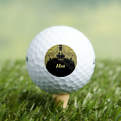 ALLEN ~ GOLD UND SCHWARZ Fraktal Design ~ Golfball (Insitu T-Shirt)