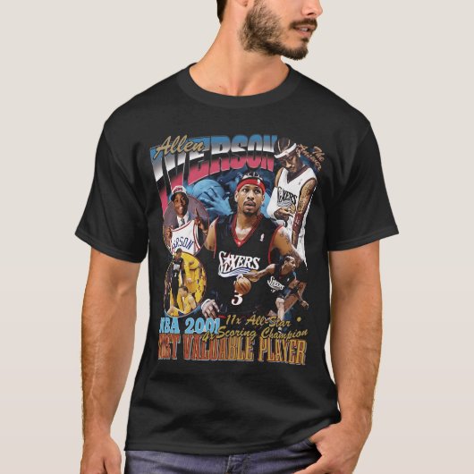 Allen Iverson Vintag Basketball Player T-Shirt (Vorderseite)