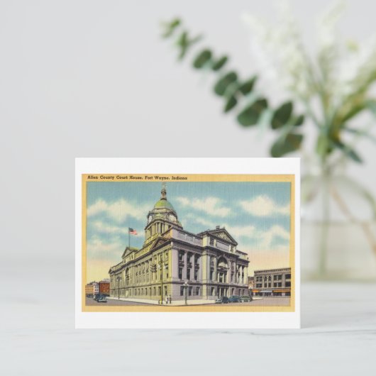 Allen Landkreis Court House in Fort Wayne, Indiana Postkarte (Stehend Vorderseite)