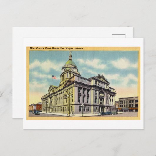 Allen Landkreis Court House in Fort Wayne, Indiana Postkarte (Vorne/Hinten)
