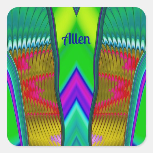 ALLEN ~ Multicologe 3D ~ Quadratischer Aufkleber (Vorderseite)