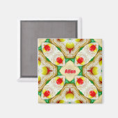 ALLEN ~ Personalisiertes Ostermuster Fraktal ~ Magnet (Vorderseite/Rückseite)