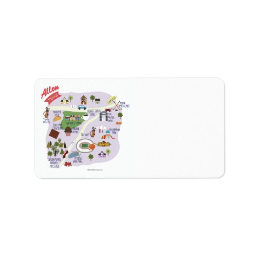 Allen Texas Rücksendeadressen-Aufkleber Adressaufkleber (Vorne)