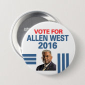 Allen West für Präsidenten 2016 Button (Vorne & Hinten)