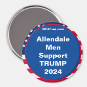 Allendale Männer unterstützen TRUMP 2024 Magnet (Vorderseite/Rückseite)