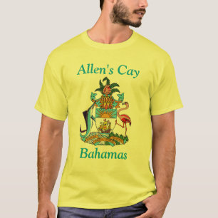 Allen's Cay, Bahamas mit Wappen T-Shirt