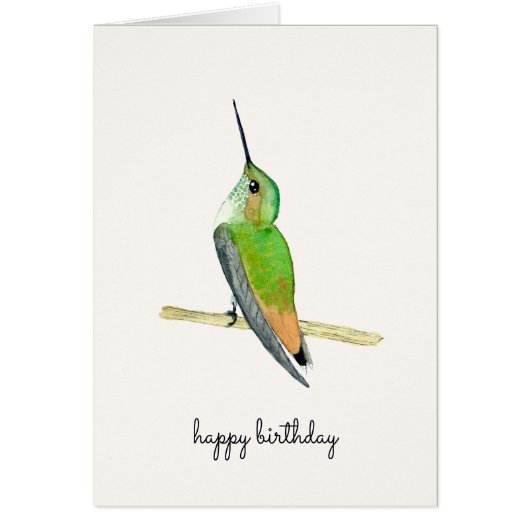 Allen's Hummingbird Birthday Card (Vorne)