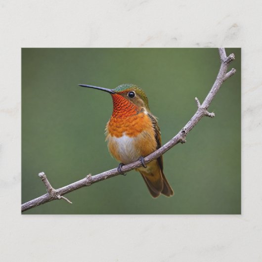 Allen's Hummingbird sitzen Postkarte (Vorderseite)