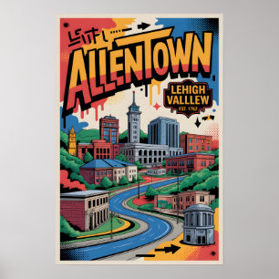 Allentown PA Graffiti-Reiseposter Poster