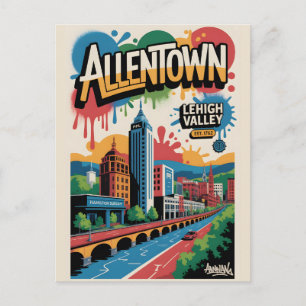 Allentown PA Graffiti-Reiseposter Postkarte