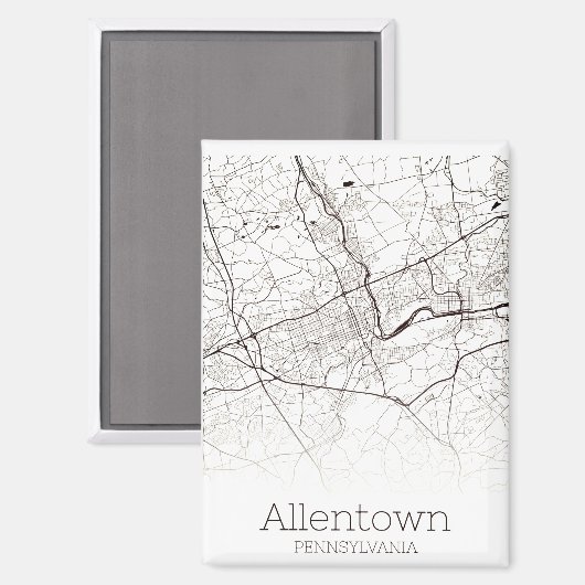 Allentown PA Stadtplan Magnet (Vorderseite/Rückseite)