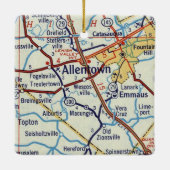 Allentown PA Vintag Map Keramikornament (Rückseite)