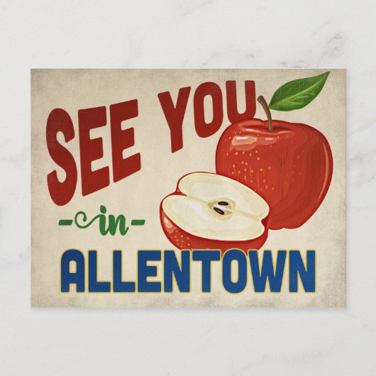 Allentown Pennsylvania Apple - Vintage Travel Postkarte (Vorderseite)