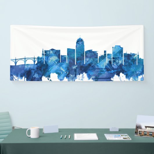 Allentown Pennsylvania Skyline Blue Banner (Messe)