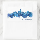 Allentown Pennsylvania Skyline Blue Rechteckiger Aufkleber (Tasche)