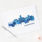 Allentown Pennsylvania Skyline Blue Rechteckiger Aufkleber (Umschlag)