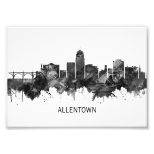 Allentown Pennsylvania Skyline BW Fotodruck