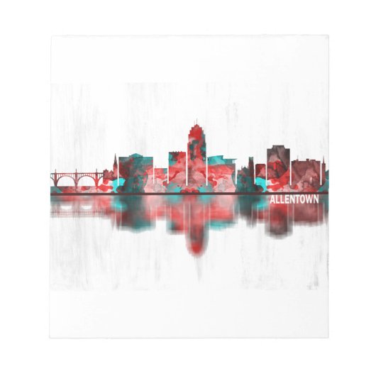 Allentown Pennsylvania Skyline Notizblock (Vorderseite)